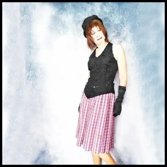 Pleated Skirt Plaid Preppy Girl Plaid Old Money Core Academia - 50s VINTAGE - Picture 5 of 14